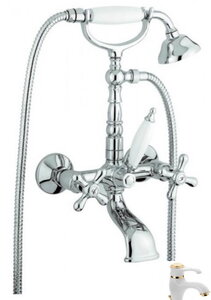 Изображение товара Смеситель для ванны и душа Emmevi Deco Old 12611BO, белый/золото Изображение товара Смеситель для ванны и душа Emmevi Deco Old 12611BO, белый/золото
