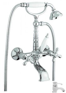 Изображение товара Смеситель для ванны и душа Emmevi Deco Old 12611BC белый хром италия