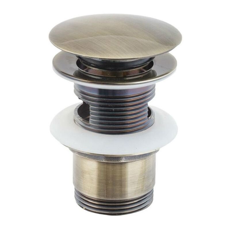 Изображение товара Универсальный донный клапан Orange X1-004br с переливом и клик-клак, бронза