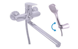 Изображение товара Смеситель универсальный Rav-Slezak Colorado CO153.5/2, с душевым гарнитуром, подвижный держатель, хром