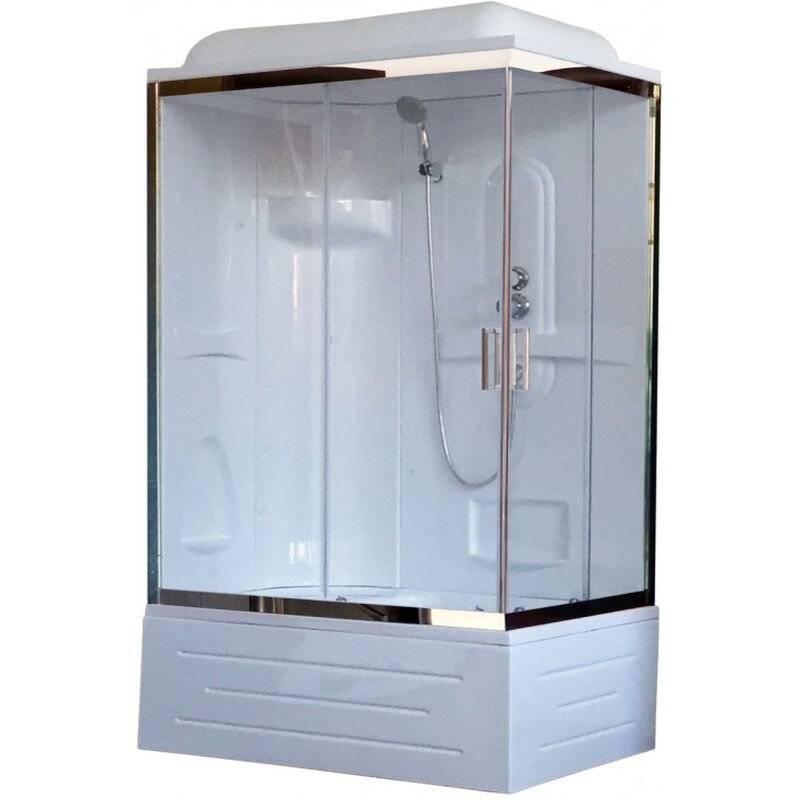 Изображение товара Душевая кабина Royal Bath 8100BP1-T-CH с сиденьем 100x80 см