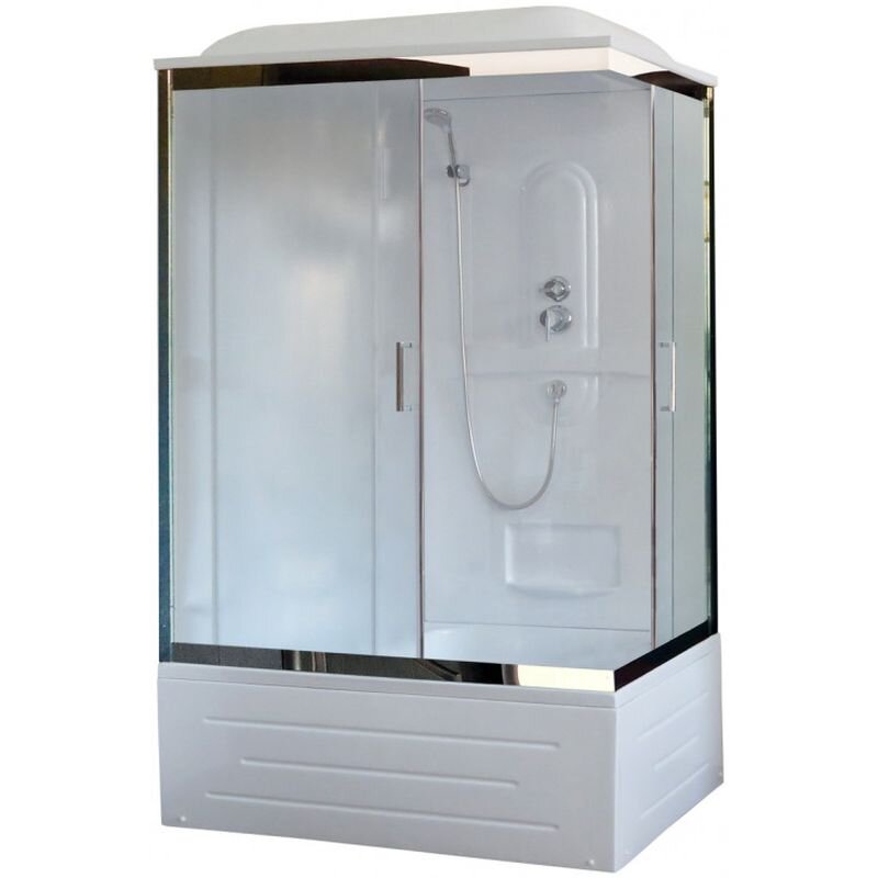 Изображение товара Душевая кабина Royal Bath RB8100BP1-M-CH 100x80 см с раздвижными дверьми и тропическим душем