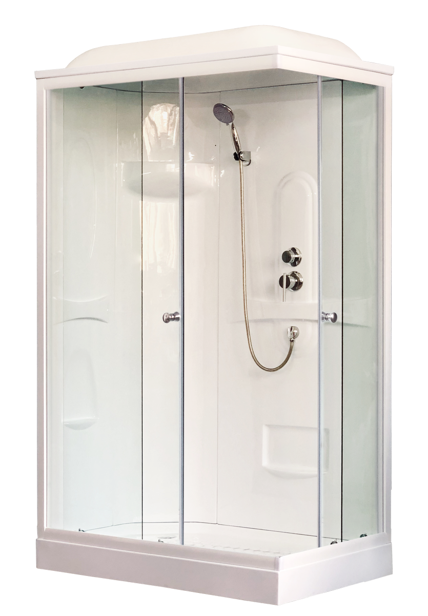 Изображение товара Гармоничная душевая кабина Royal Bath RB8120HP1-T 120x80 см с тропическим душем и раздвижными дверя