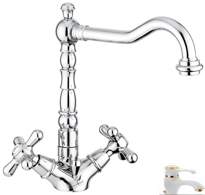 Изображение товара Ретро Смеситель для раковины Emmevi Deco Old 12613BO с поворотным изливом Изображение товара Ретро Смеситель для раковины Emmevi Deco Old 12613BO с поворотным изливом