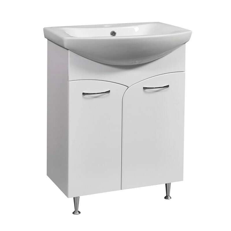 Изображение товара Тумба под раковину Stella Polar Волна 60 см, напольная, белая SP-00000052