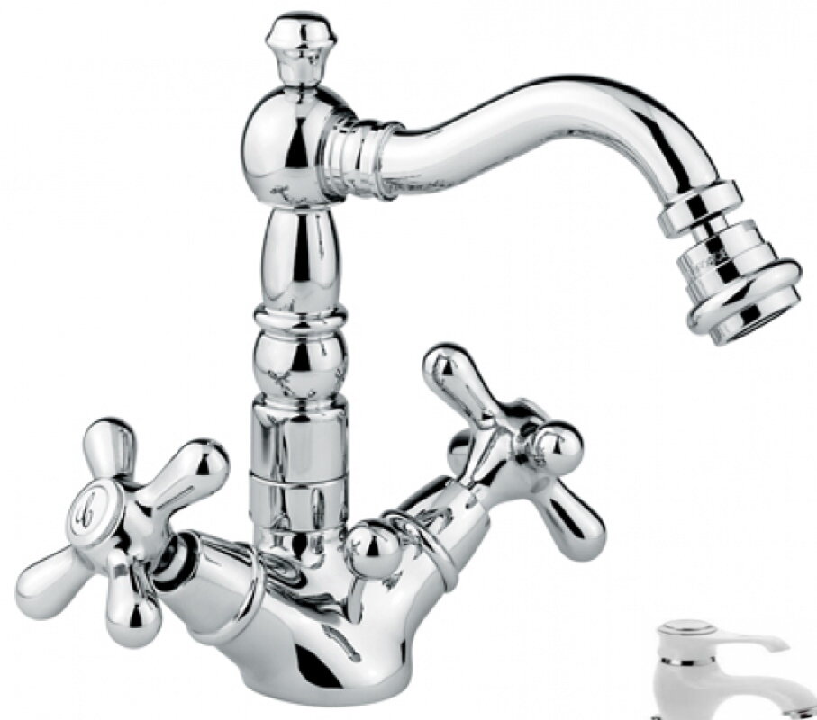 Изображение товара Смеситель для биде Emmevi Deco Old 12614BC, белый/хром