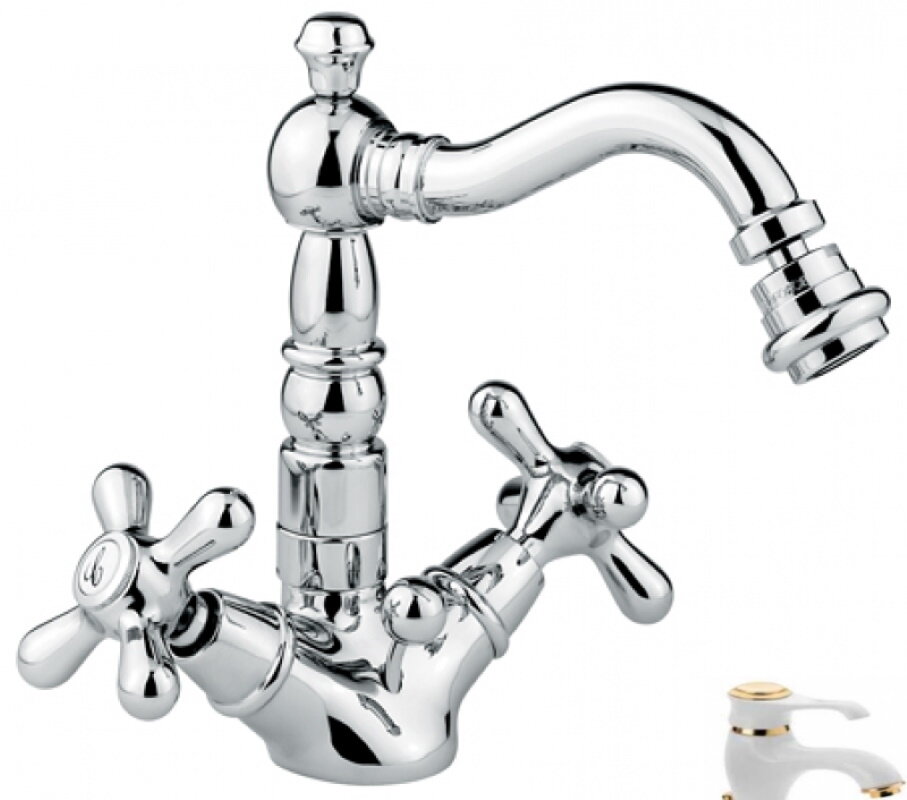 Изображение товара Смеситель для биде Emmevi Deco Old 12614BO, белый/золото