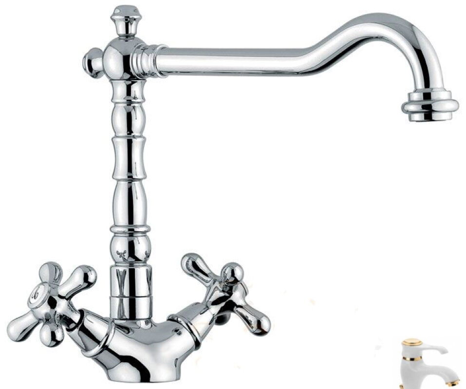 Изображение товара Смеситель для кухни Emmevi Deco Old 12617BO, белый/золото