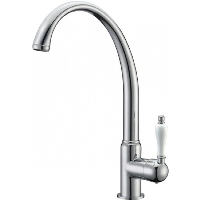 Изображение товара Смеситель для кухни Kaiser Vincent 31333 хром/белый однорычажный с поворотным изливом