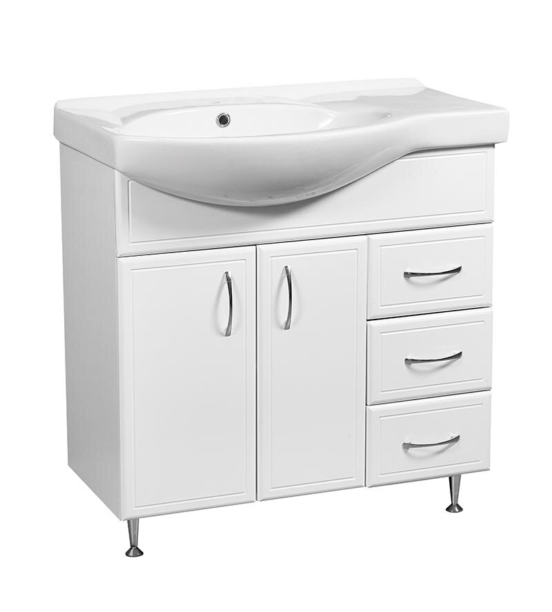 Изображение товара Тумба под раковину Stella Polar Концепт SP-00000130, 80 см, напольная, белая, левая/правая