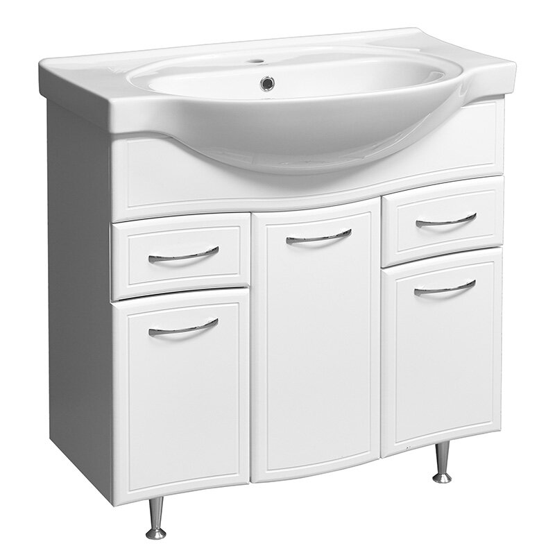 Изображение товара Тумба под раковину Stella Polar Концепт 90 90 см белая напольная