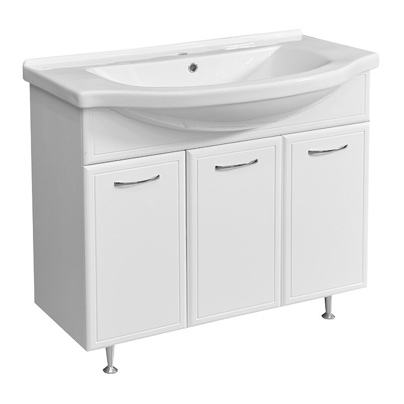 Изображение товара Практичная напольная тумба под раковину Stella Polar Концепт 90 белая