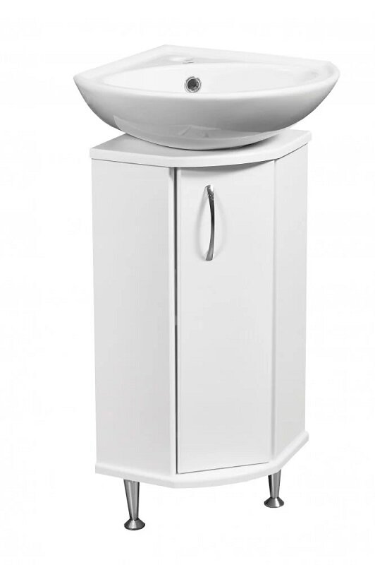 Изображение товара Угловая напольная тумба под раковину Stella Polar Концепт 30 см белая Россия