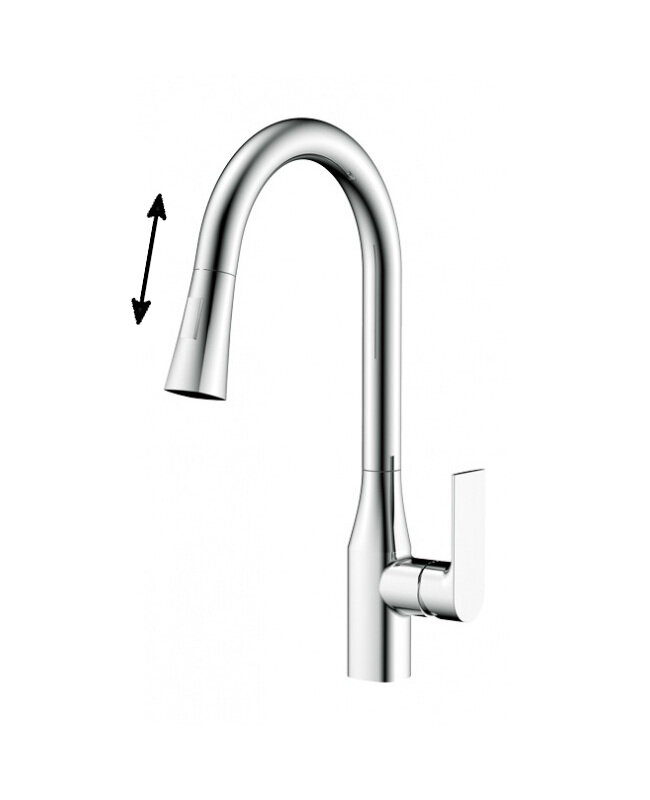 Изображение товара Смеситель для кухни Kaiser Linear 59044 с выдвижным изливом хром