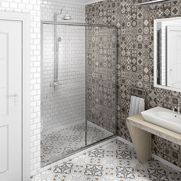 Изображение товара Душевая дверь Радомир 120 см раздвижная стеклянная хромированная