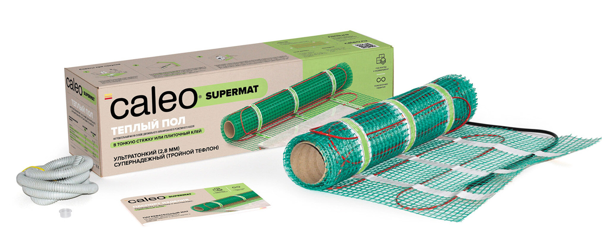 Изображение товара Теплый пол Caleo Supermat 200-0,5-7,0: площадь обогрева 7 кв.м., мощность 1400 Вт