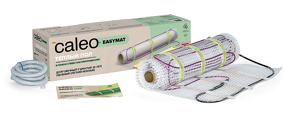 Изображение товара Теплый пол Caleo Easymat 140 Вт/м2 3.6 кв.м. монтаж в тонкую стяжку, гарантия 20 лет