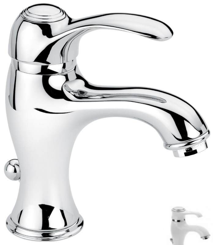 Изображение товара Смеситель для раковины Emmevi Harmony 22003BC, белый/хром