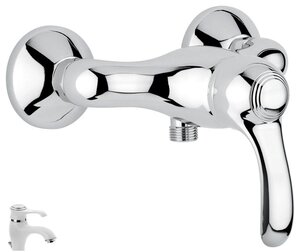 Изображение товара Смеситель для душа Emmevi Harmony 22002BC белый хром вертикальный однорычажный