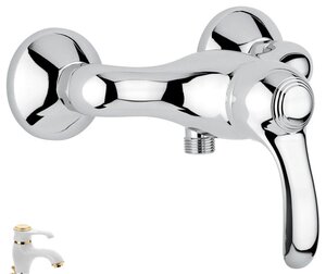 Изображение товара Смеситель для душа Emmevi Harmony 22002BO, белый/золото - высокое качество и стиль