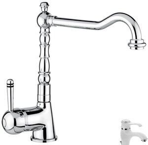 Изображение товара Смеситель для кухни Emmevi Laguna 40516BC белый хром высокого качества