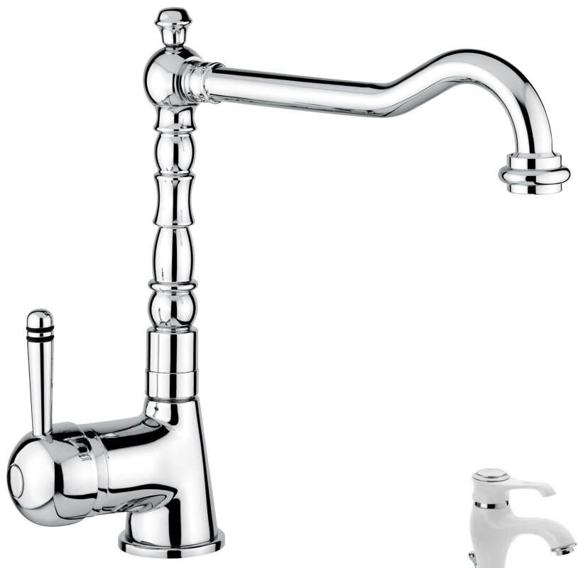 Изображение товара Смеситель для кухни Emmevi Laguna 40516BC, белый/хром
