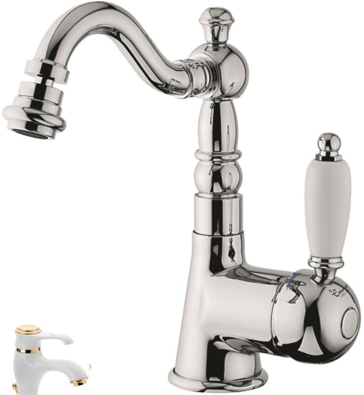 Изображение товара Смеситель для биде Emmevi Laguna 40514BO белый золото ретро однорычажный
