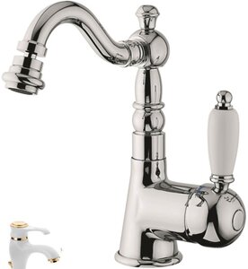 Изображение товара Смеситель для биде Emmevi Laguna 40514BO белый золото ретро однорычажный