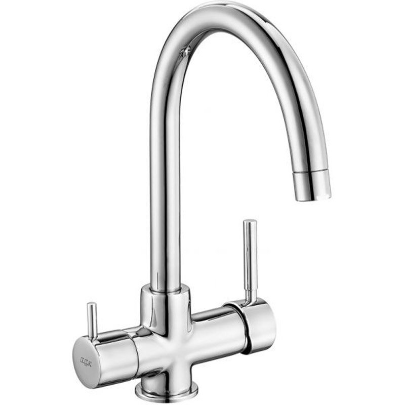 Изображение товара Смеситель для кухни E.C.A Minimal 102118005EX хром двухвентильный с поворотным изливом