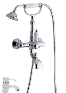 Изображение товара Смеситель для ванны и душа Emmevi Laguna 40011BC бело-хромированный