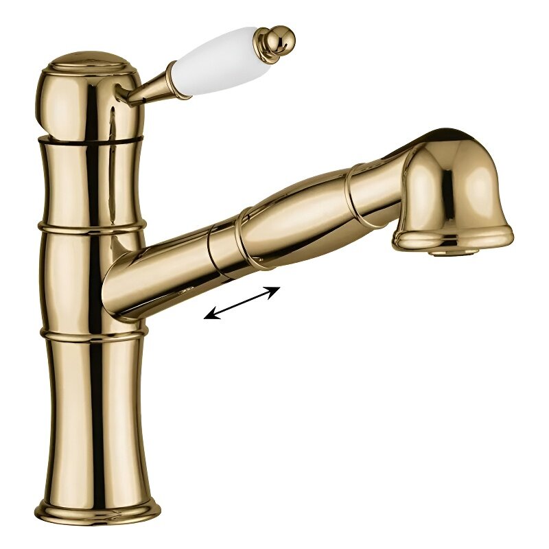 Изображение товара Смеситель для кухонной мойки Emmevi Laguna 40065BR с вытяжным изливом бронза