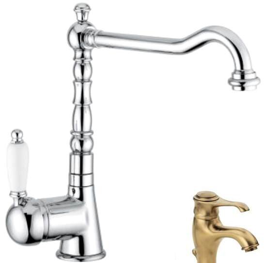 Изображение товара Emmevi Laguna 40517BR - бронзовый смеситель для кухни, ретро-излив