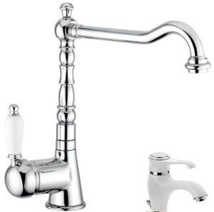 Изображение товара Смеситель для кухни Emmevi Laguna 40517BC белый хром 20.5 см поворотный