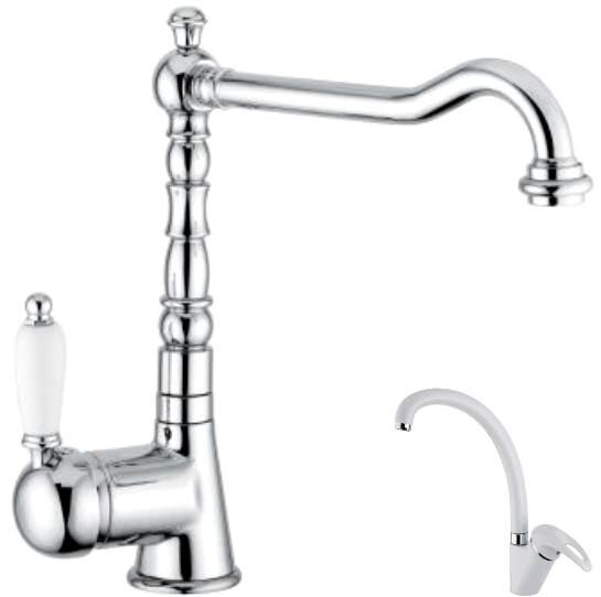 Изображение товара Смеситель Emmevi Laguna 40517BEG с белым гранитом и поворотным изливом