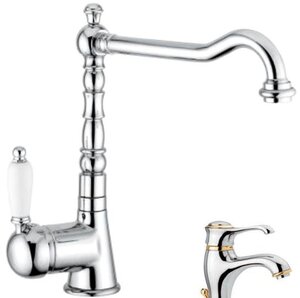 Изображение товара Смеситель для кухни Emmevi Laguna 40517CO хром-золото Италия