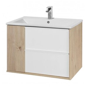 Изображение товара Тумба под раковину Aquaton Бостон 75, 1A240101BN010, дуб эврика, белый глянец