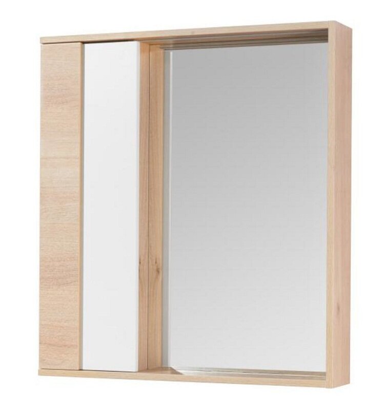 Изображение товара Зеркальный шкаф Aquaton Бостон 60, 1A240202BN010, LED-подсветка, дуб эврика, белый глянец