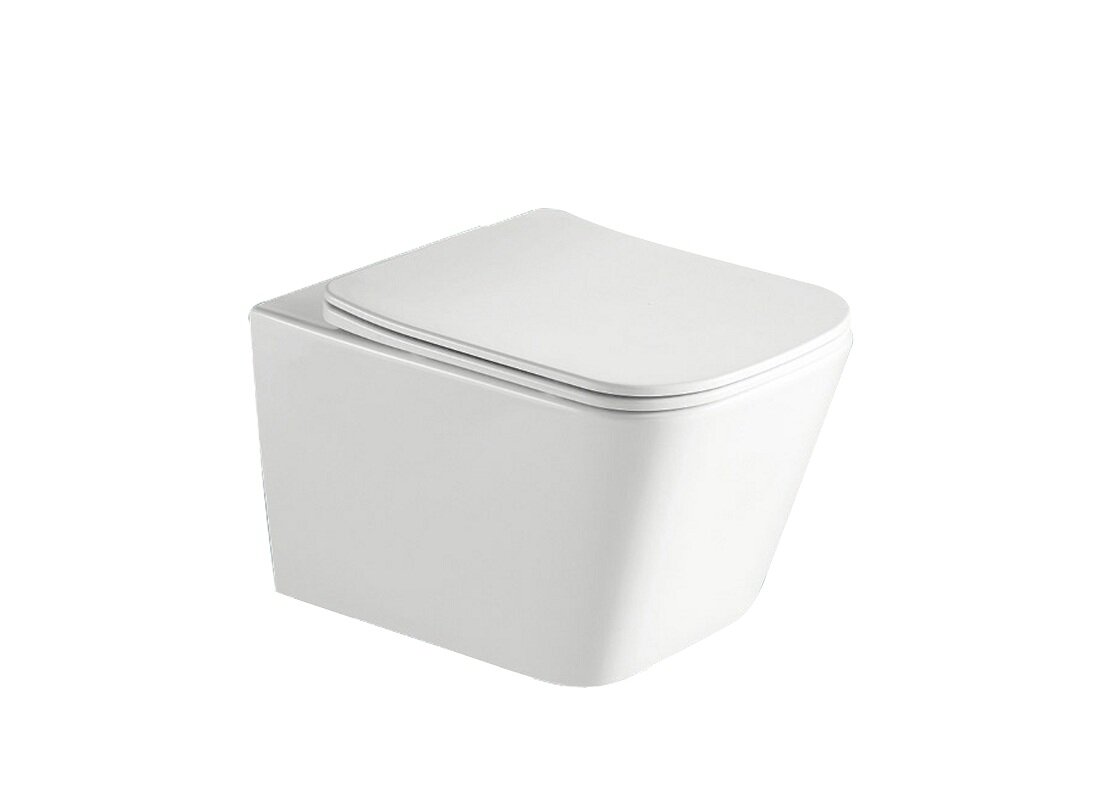 Изображение товара Подвесной унитаз Timo Soli TK-303 безободковый каскадный с сиденьем DUROPLAST