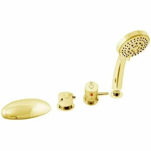 Изображение товара Смеситель на борт ванны на 4 отверстия Rav-Slezak Dunaj Termostat DT270.5PZ, золото