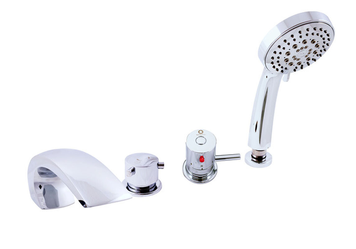 Изображение товара Смеситель на борт ванны на 4 отверстия Rav-Slezak Dunaj Termostat DT272.5P, хром