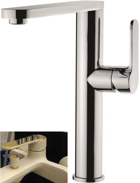 Изображение товара Смеситель для кухни Emmevi Nefer 77007QO кварц золото - однорычажный, Италия