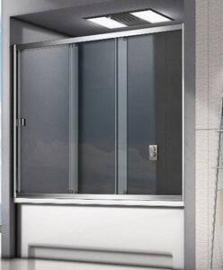 Изображение товара Шторка на ванну Good Door Screen WTW-120-C/G-CH, 120 x 140 см, ПД00099/106, стекло прозрачное/матовое (ПД00106)