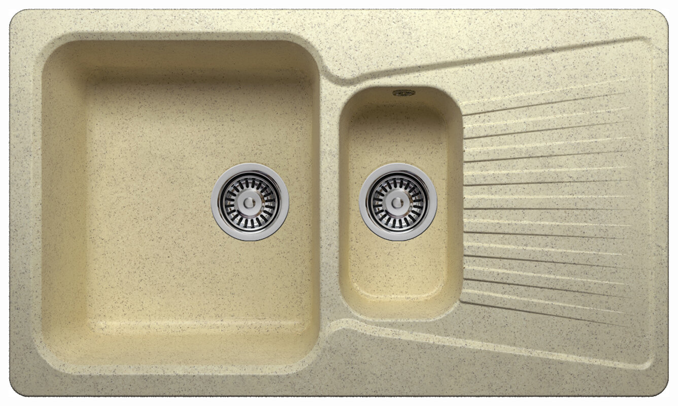 Изображение товара Кухонная мойка Polygran F-18 №328 из искусственного камня, желтая, 85 см