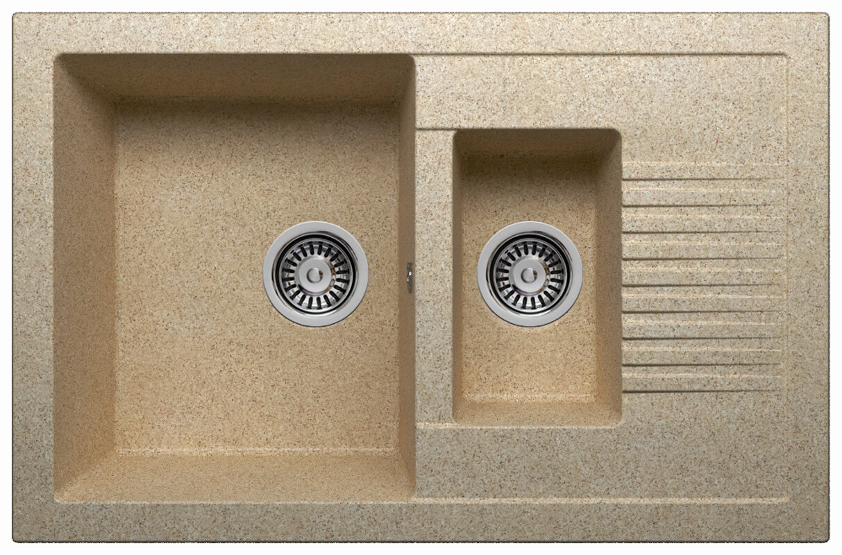 Изображение товара Кухонная мойка Polygran F-21 №302 песочная с крылом