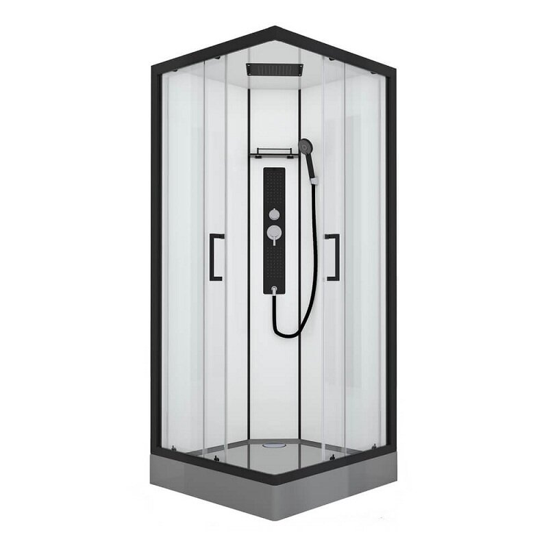 Изображение товара Душевая кабина Black&White Galaxy G8002 90x90 с гидромассажем и "Super White" стеклом