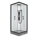 Душевая кабина Black&White Galaxy G8002, 90 x 90 см, с гидромассажем, стекла прозрачные, профиль черный матовый, 8002900 - фото 1