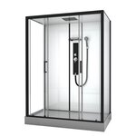 Душевая кабина Black&White Galaxy G8010, 85 x 160 см, с гидромассажем, стекла прозрачные, профиль черный матовый, 8010000 - фото 1
