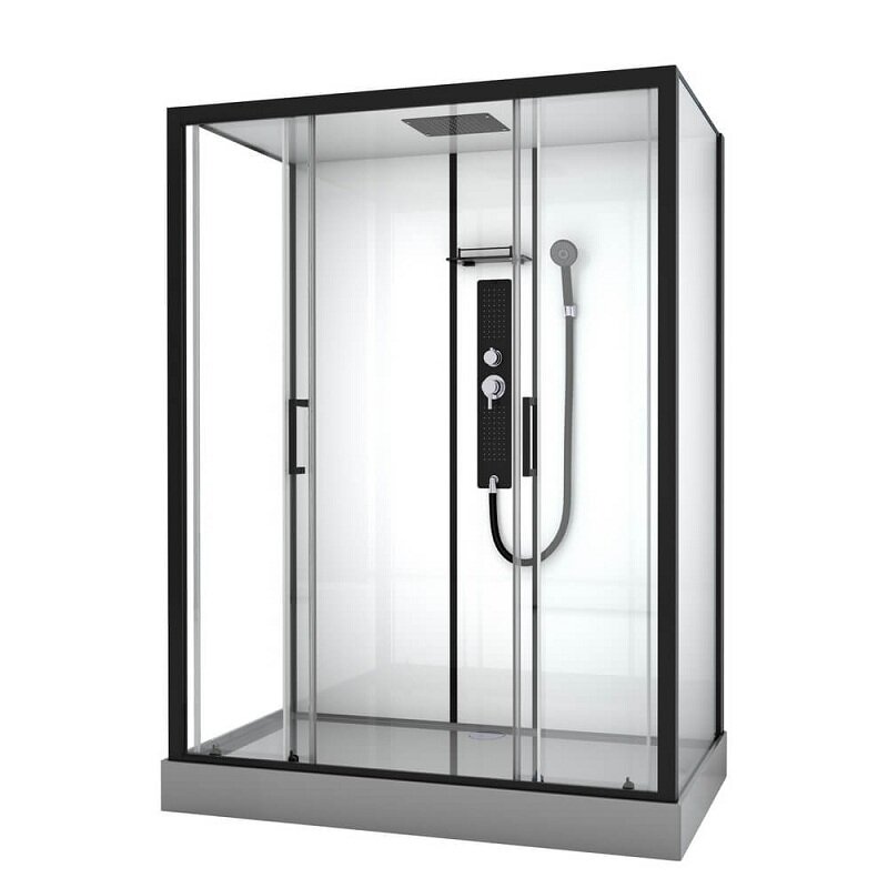 Изображение товара Душевая кабина Black&White Galaxy G8010 с гидромассажем 85x160 см, стекла прозрачные