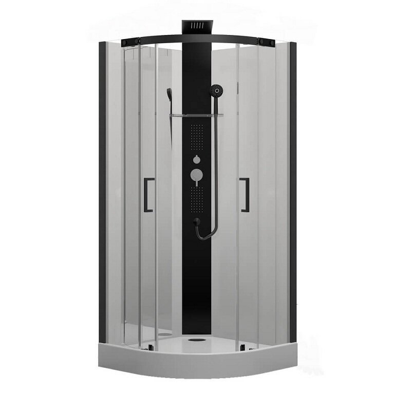 Изображение товара Душевая кабина Black&White Galaxy G8701, 90 x 90 см, с гидромассажем, стекла прозрачные, профиль черный матовый, 8701900 Изображение товара Душевая кабина Black&White Galaxy G8701, 90 x 90 см, с гидромассажем, стекла прозрачные, профиль черный матовый, 8701900