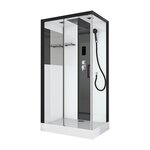 Душевая кабина Black&White Galaxy G8800, 80 x 110 см, стекла прозрачные, профиль черный матовый, 8800E110 - фото 1